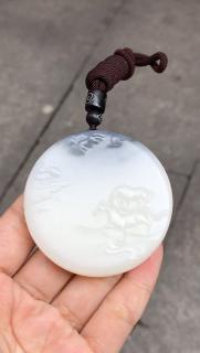重65g 尺寸55*12mm 天然水墨丹青 玉质细腻